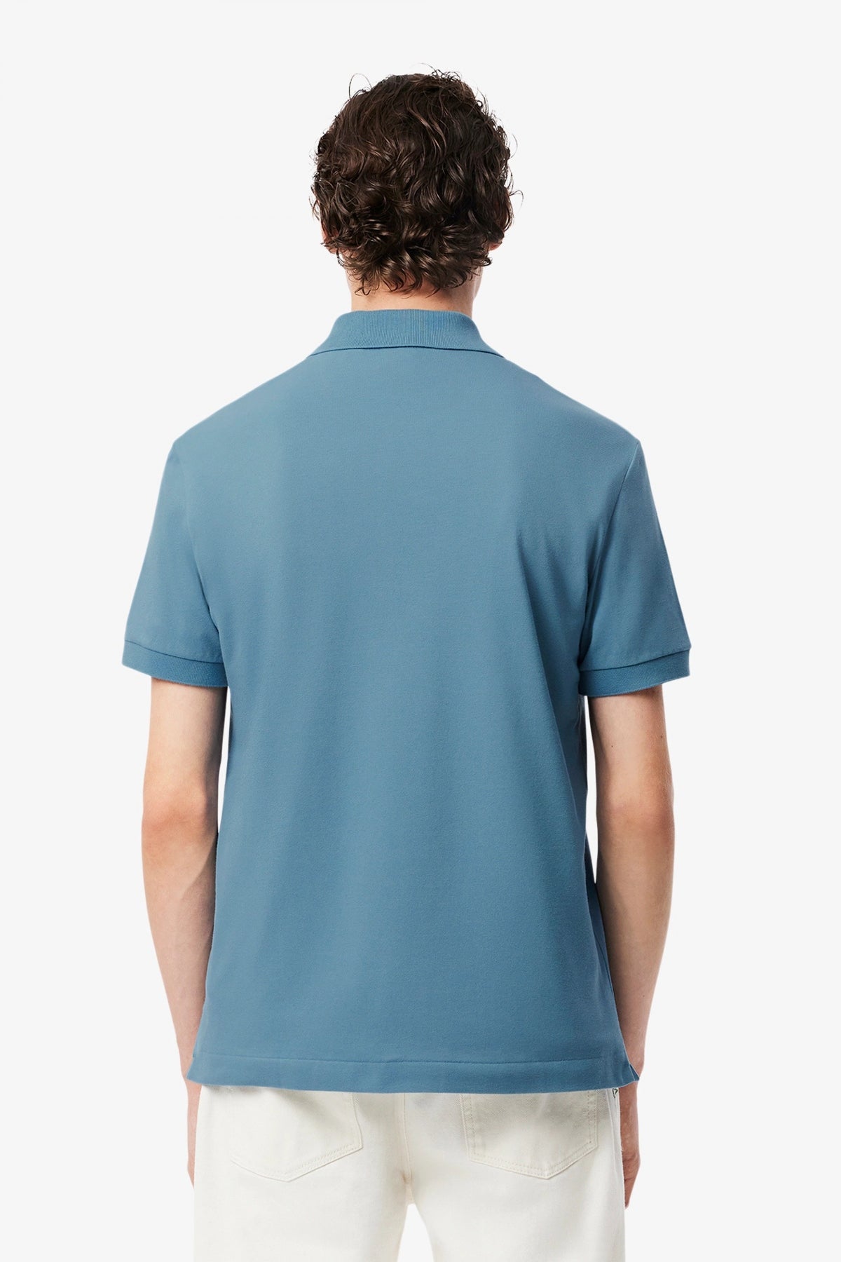 LACOSTE  SHORT SLEEVED RIBBED COLLAR en color AZUL  (3)