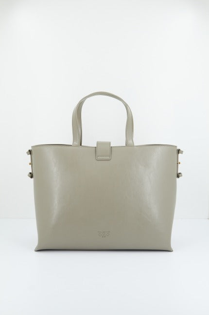 PINKO BRIOCHE SHOPPER VITELLO en color GRIS  (3)