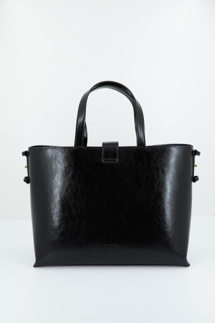 PINKO BRIOCHE SHOPPER VITELLO en color NEGRO  (3)