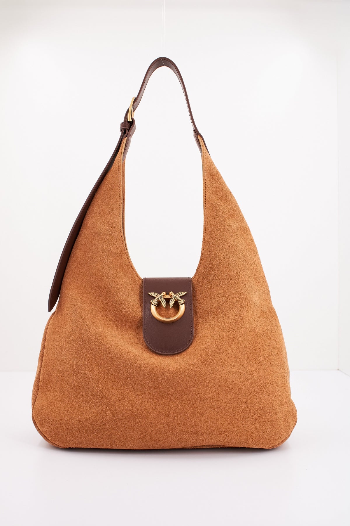 PINKO HOBO MINI en color MARRON CLARO  (1)