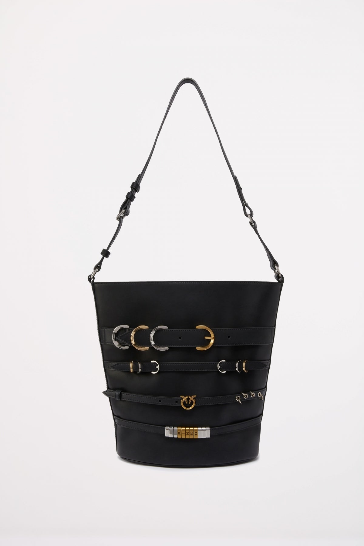 PINKO  BELTS BUCKET VITE en color NEGRO  (1)