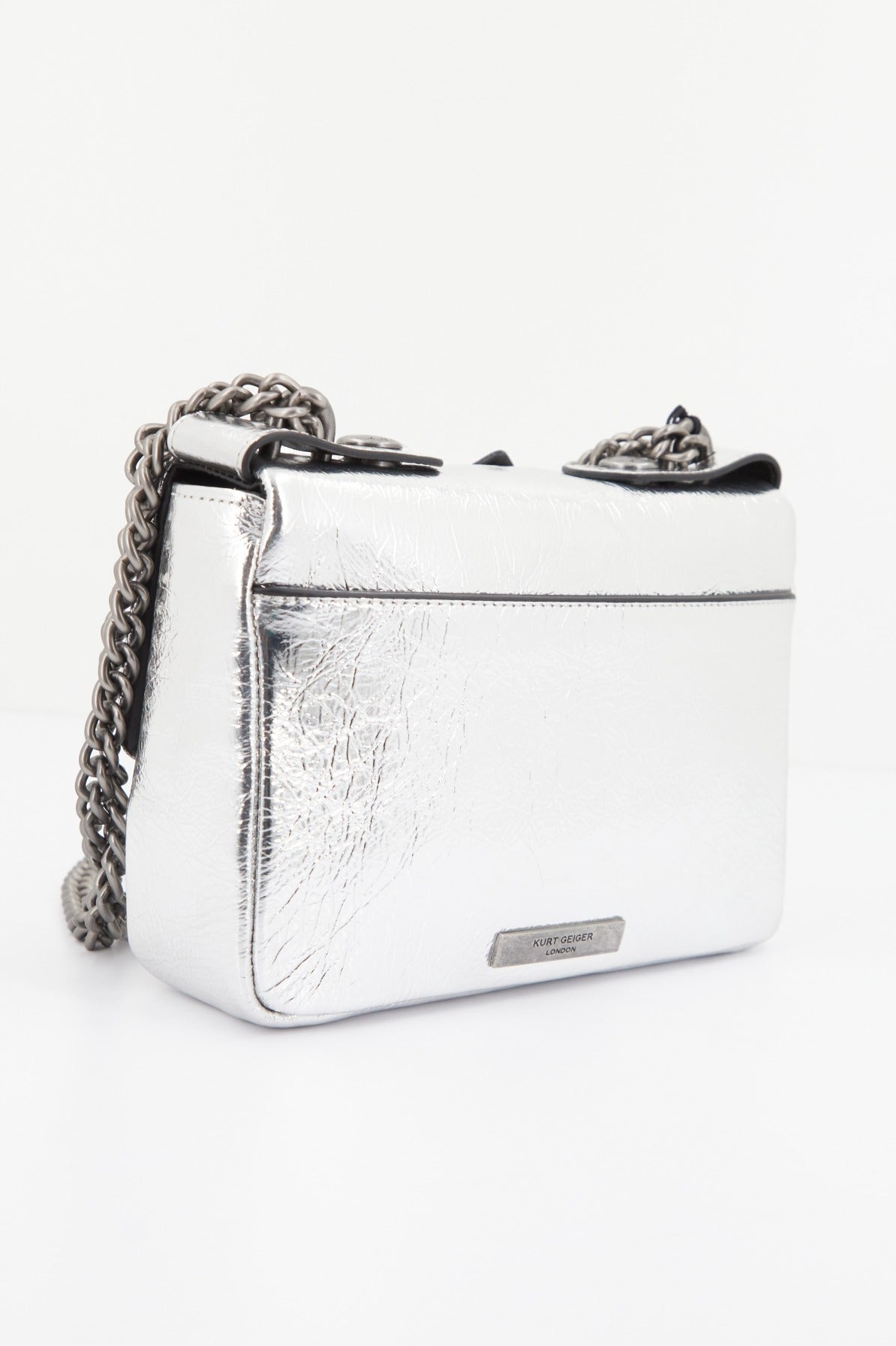 KURT GEIGER LONDON HACKNEY SM BAG en color PLATA  (1)