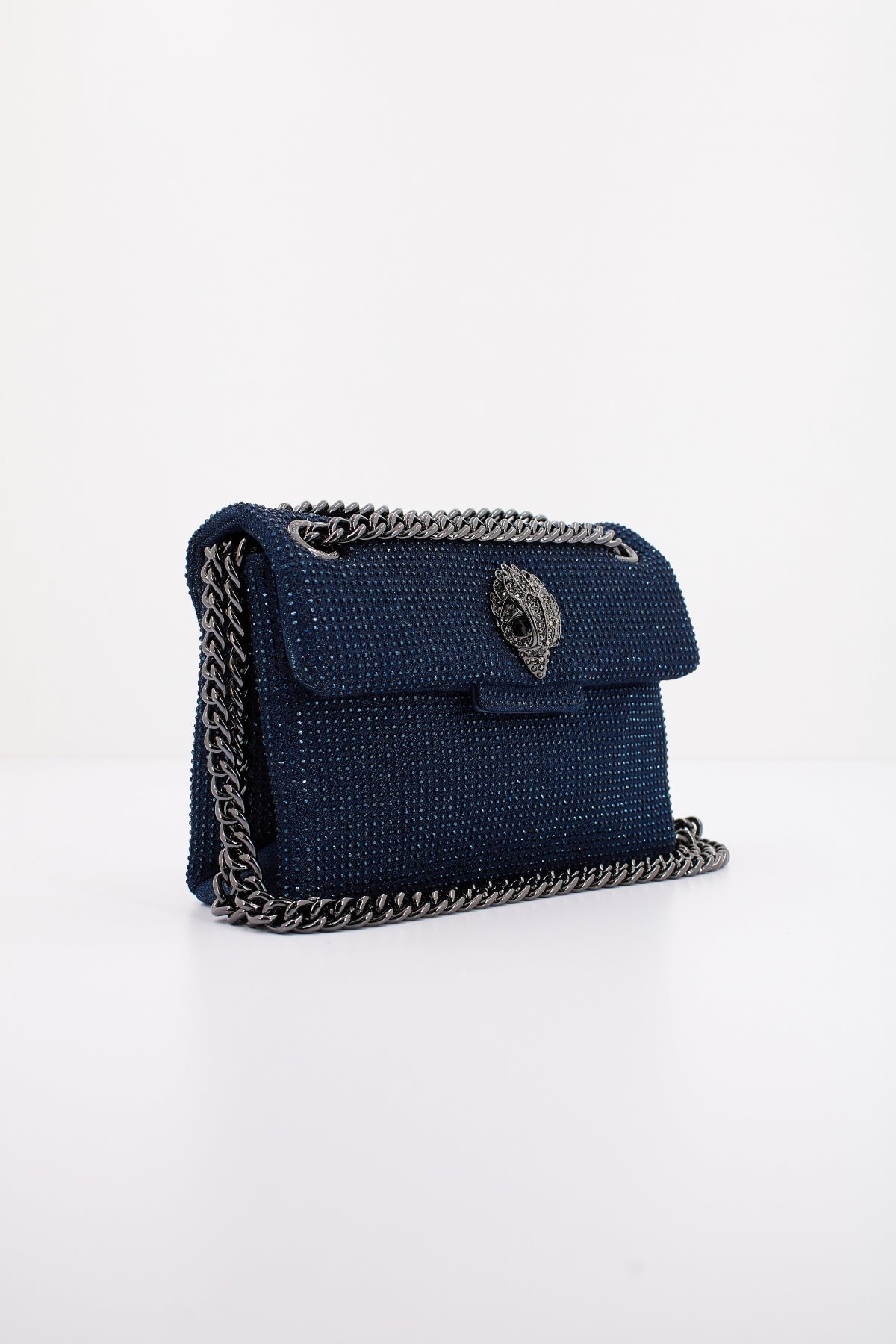 KURT GEIGER LONDON FABRIC MINI KENSINGTON en color AZUL  (2)