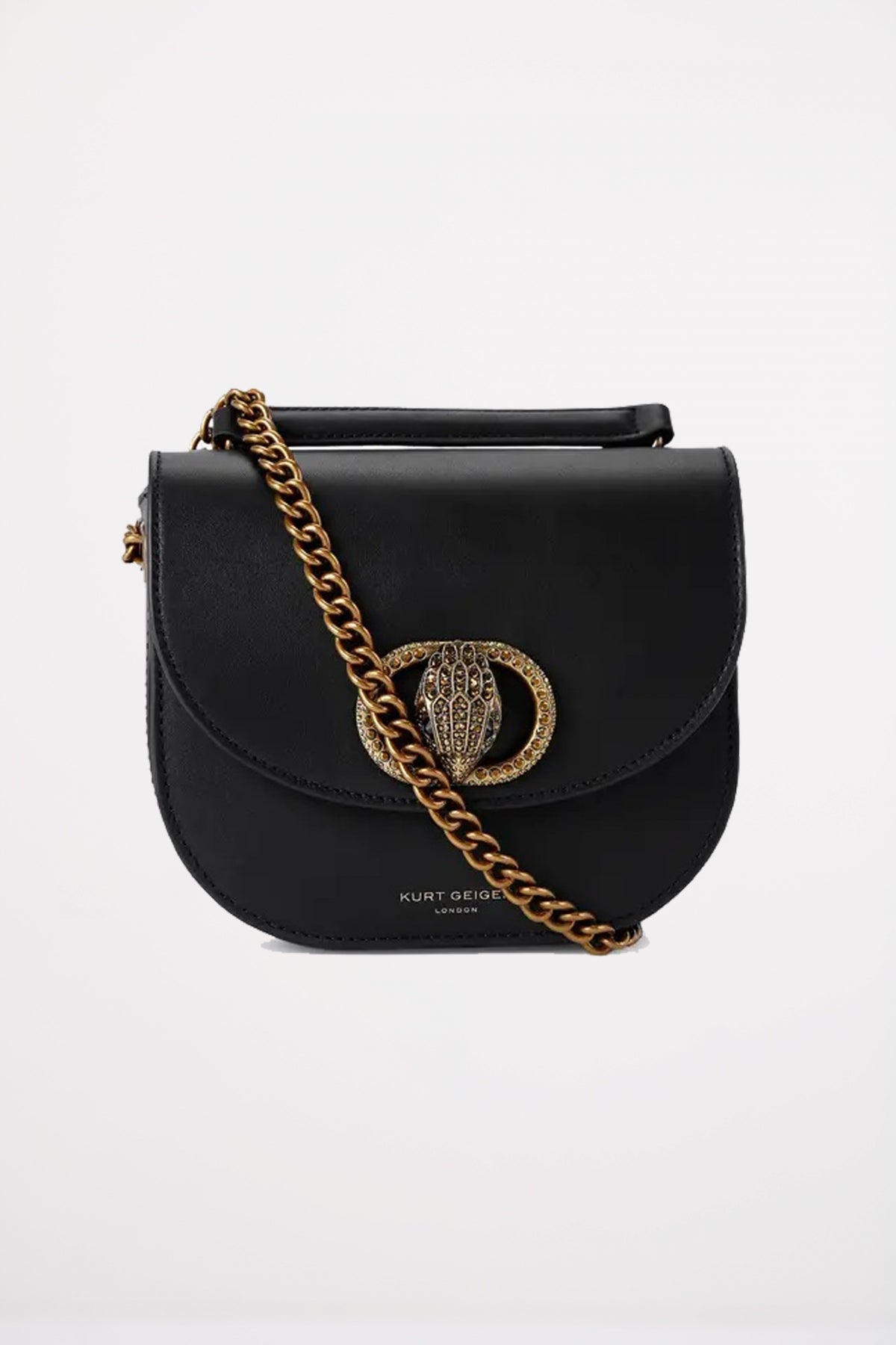 KURT GEIGER LONDON CHELSEA SADDLE BAG en color NEGRO  (1)