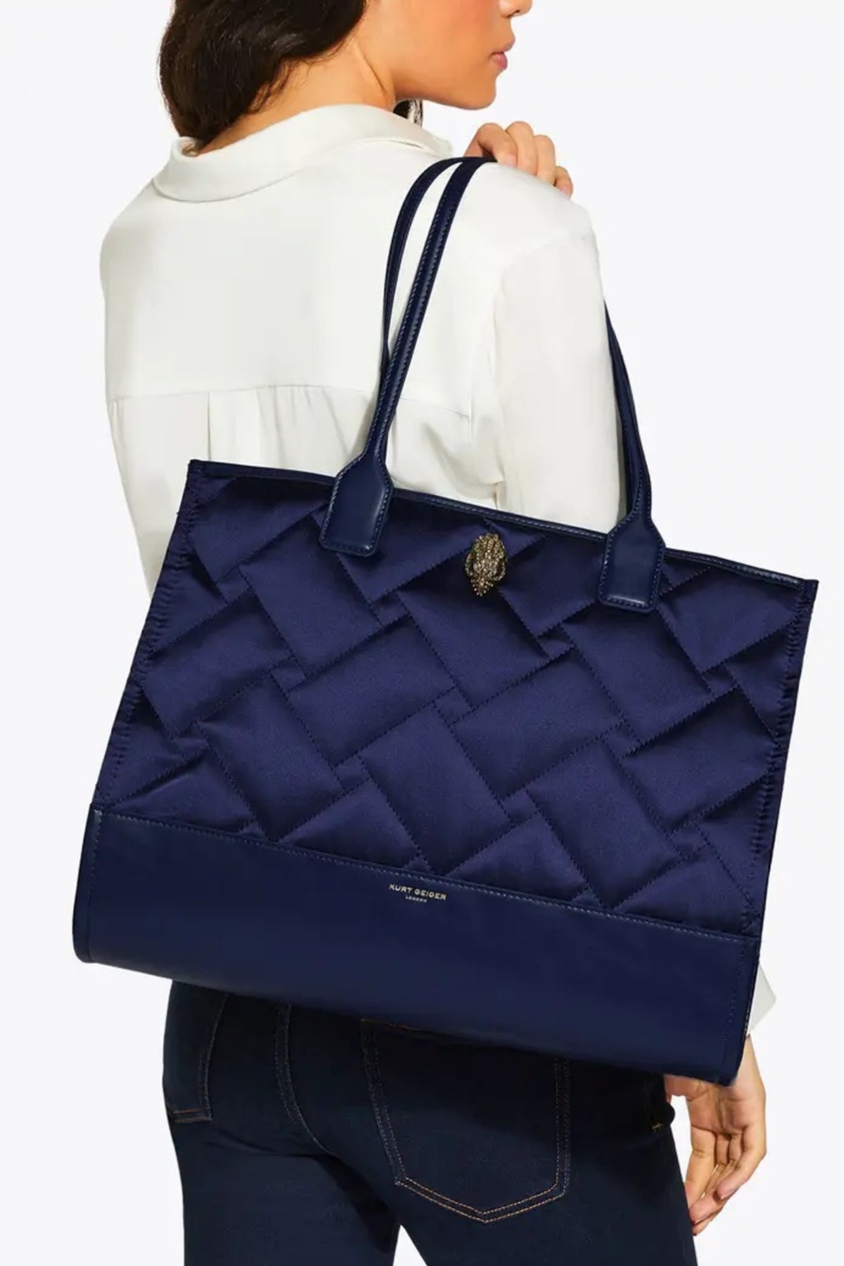 KURT GEIGER LONDON RECYCLED SQ SHOPPER en color AZUL  (4)