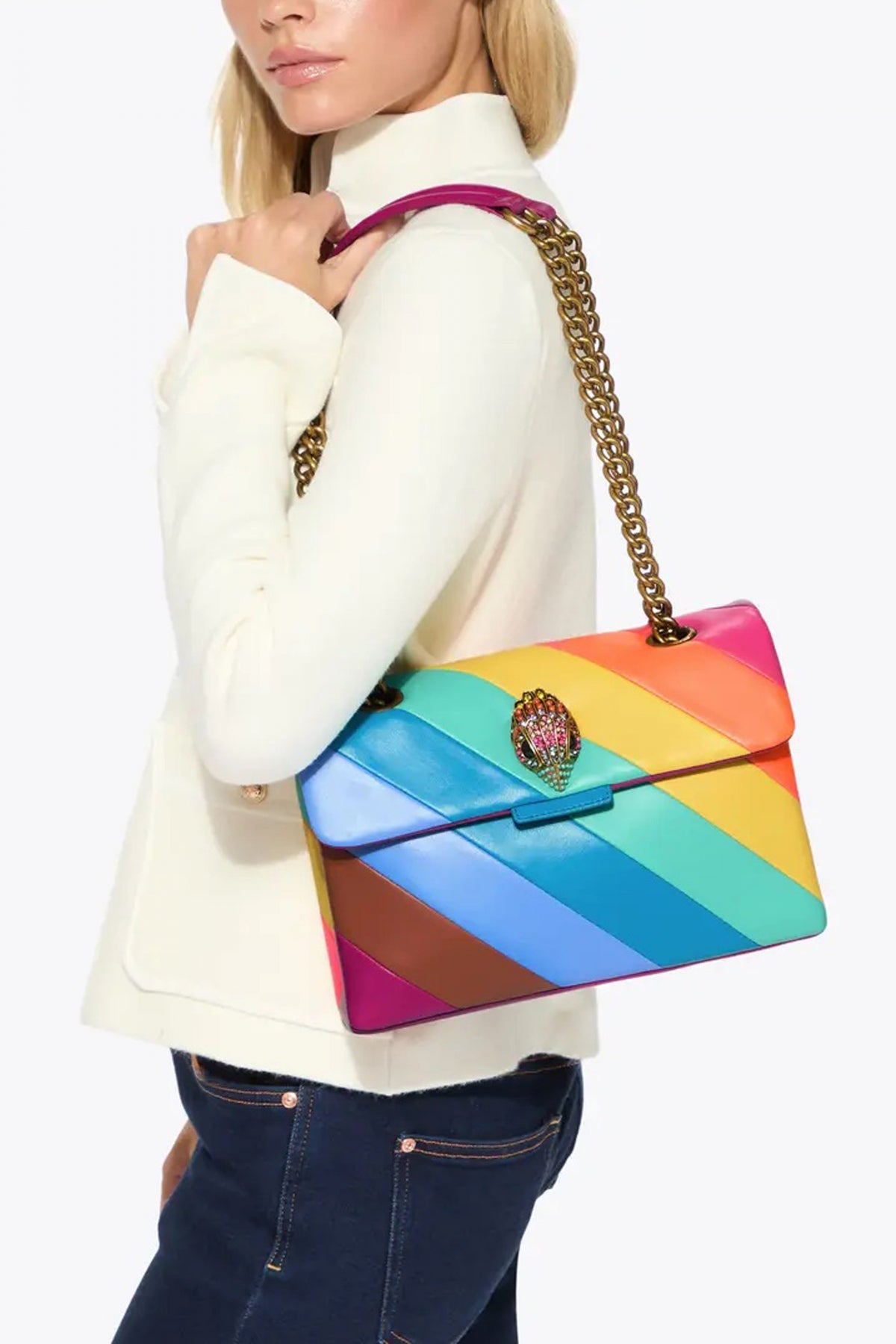 KURT GEIGER LONDON  LEATHER KENSINGTON BAG en color MULTICOLOR  (4)