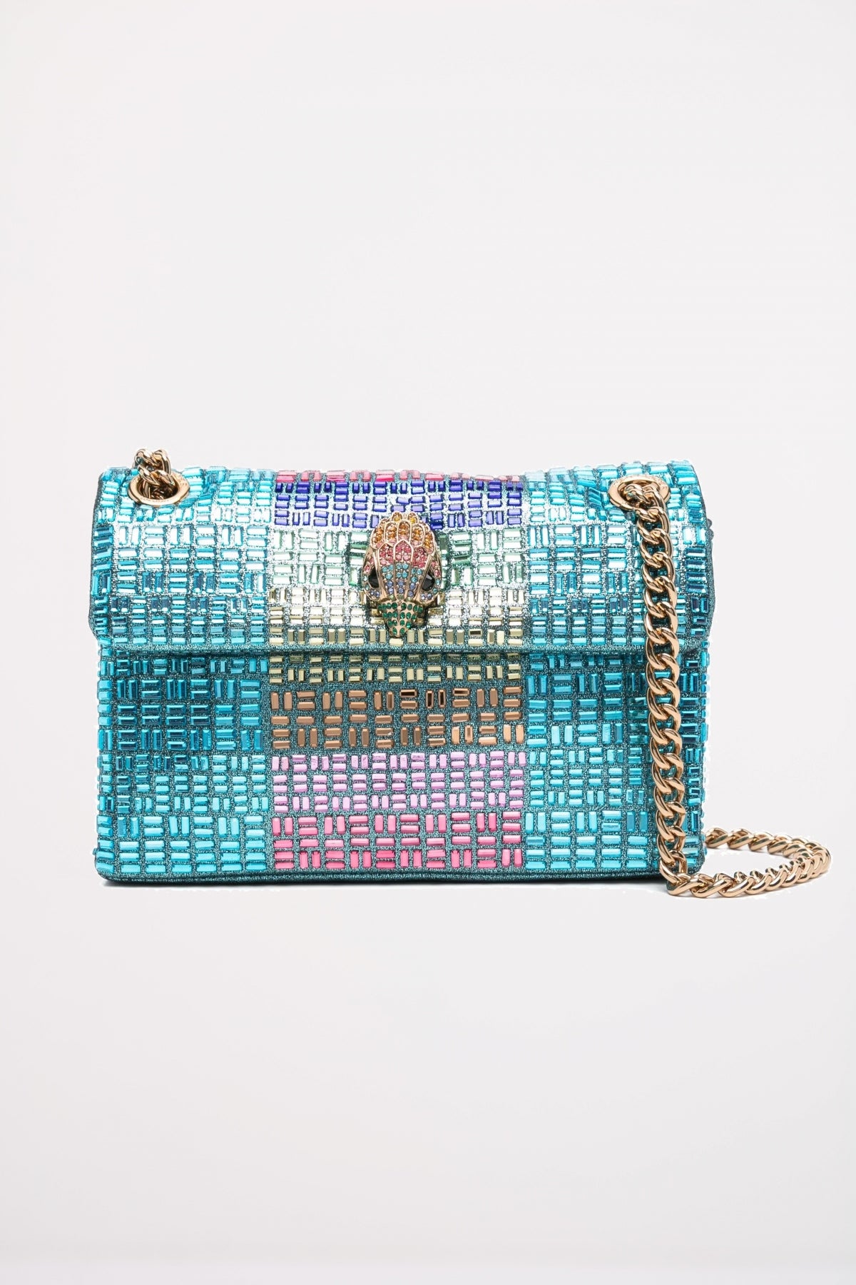 KURT GEIGER LONDON MINI KENSINGTON CRYSTAL en color AZUL  (1)