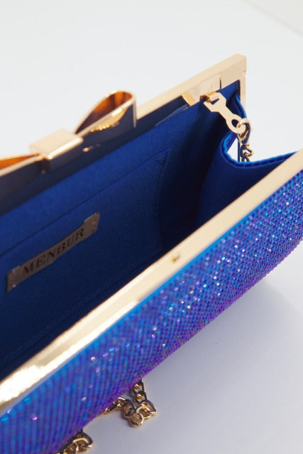 MENBUR M BOLSO CARTERA DETALLE STRASS en color AZUL  (3)