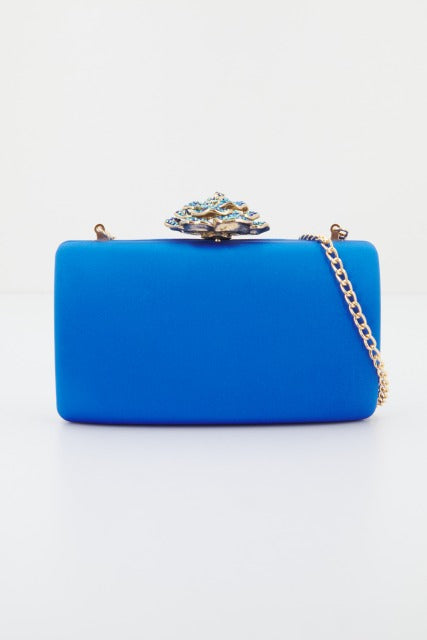 MENBUR M BOLSO FIESTA CLUTCH DETALLE en color AZUL  (2)