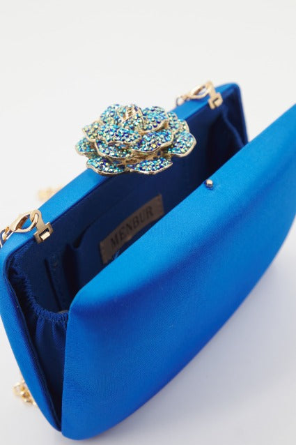 MENBUR M BOLSO FIESTA CLUTCH DETALLE en color AZUL  (3)