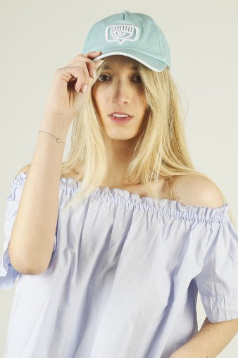 CHIARA FERRAGNI EYELIKE BASEBALL CAP en color AZUL  (5)