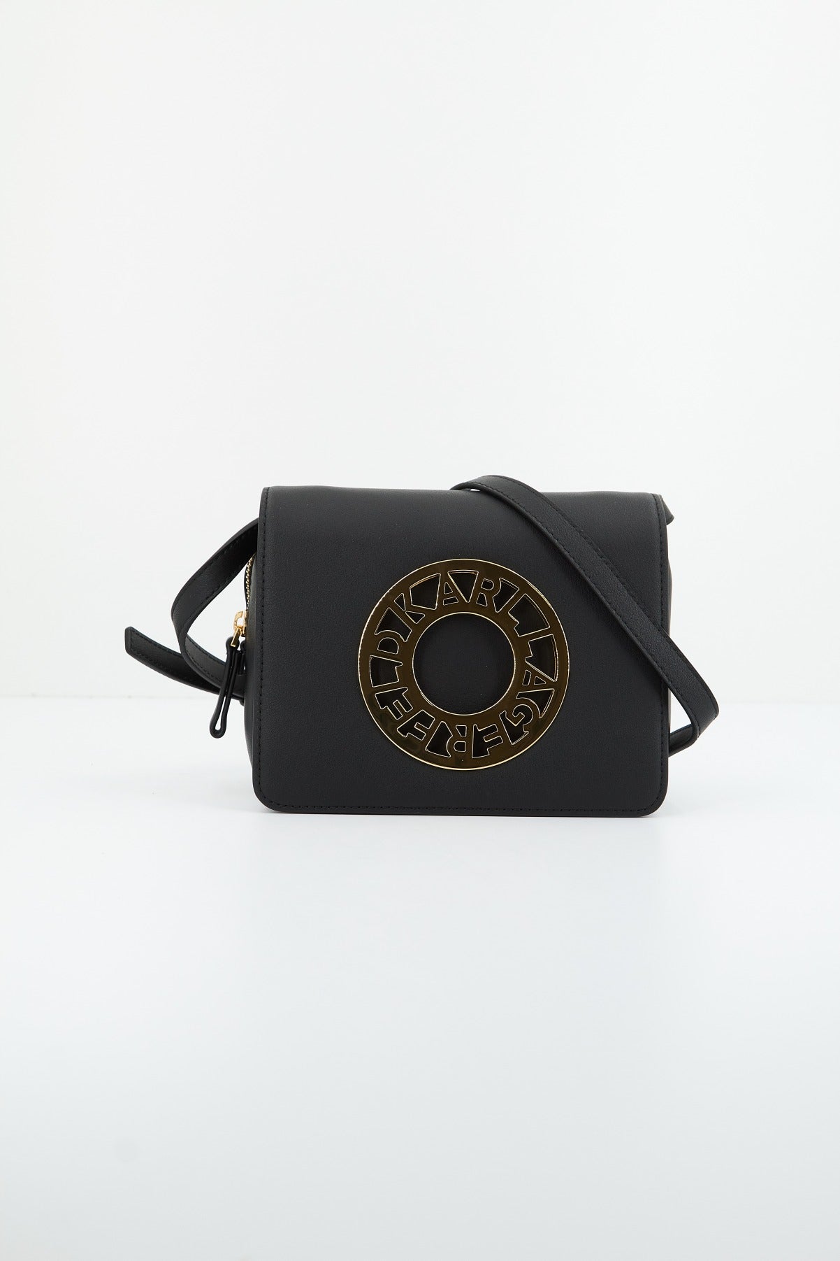 KARL LAGERFELD DISK CROSSBODY en color NEGRO  (1)