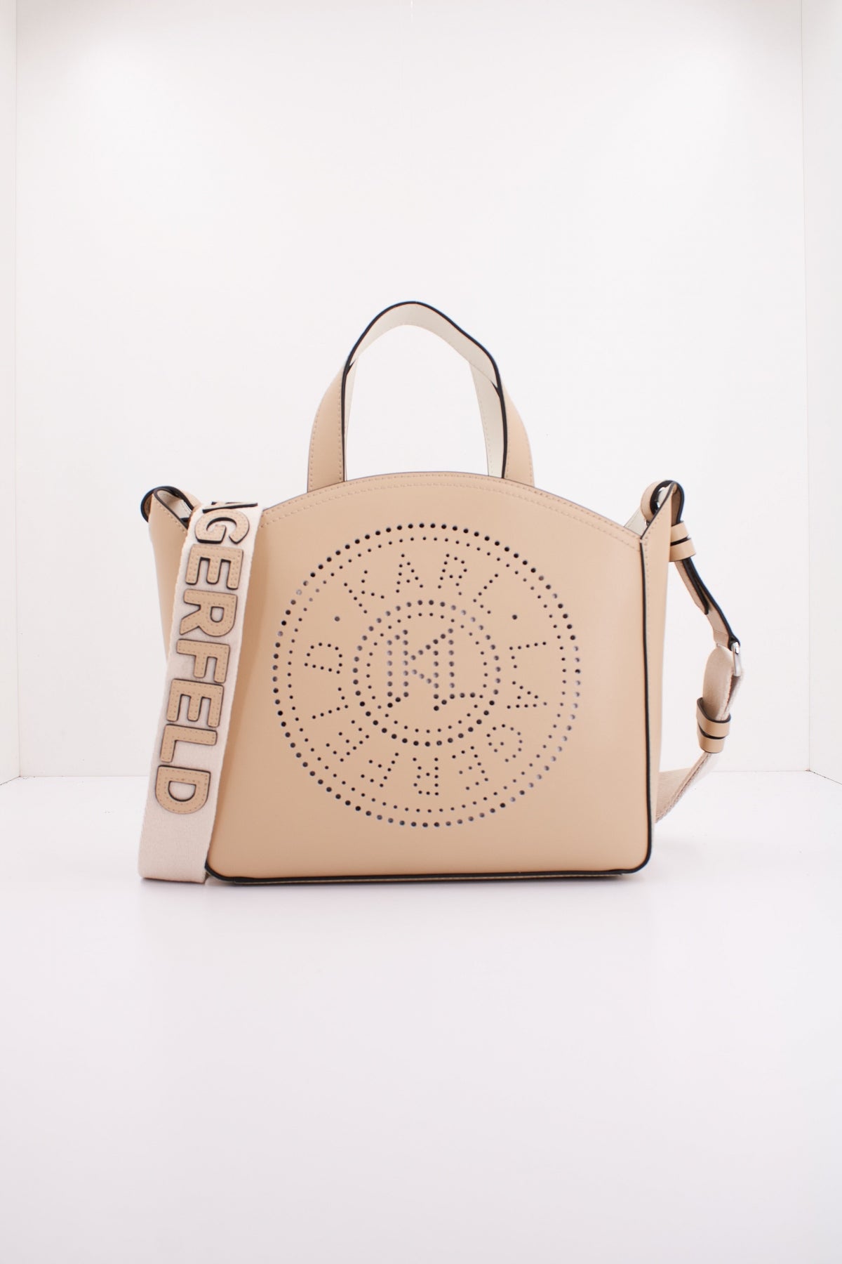 KARL LAGERFELD K CIRCLE SM TOTE PERFORATED en color BEIS  (1)