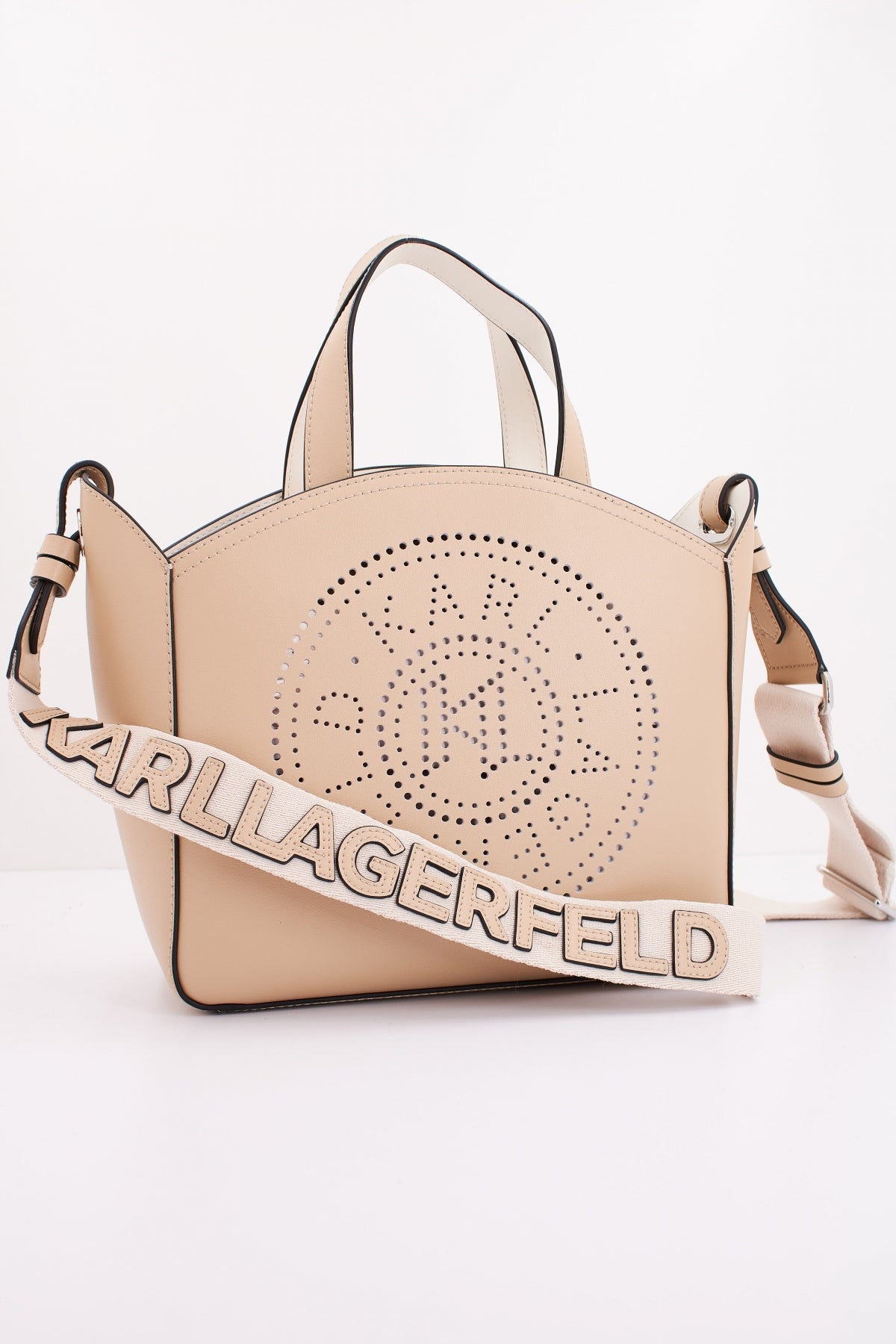 KARL LAGERFELD K CIRCLE SM TOTE PERFORATED en color BEIS  (4)