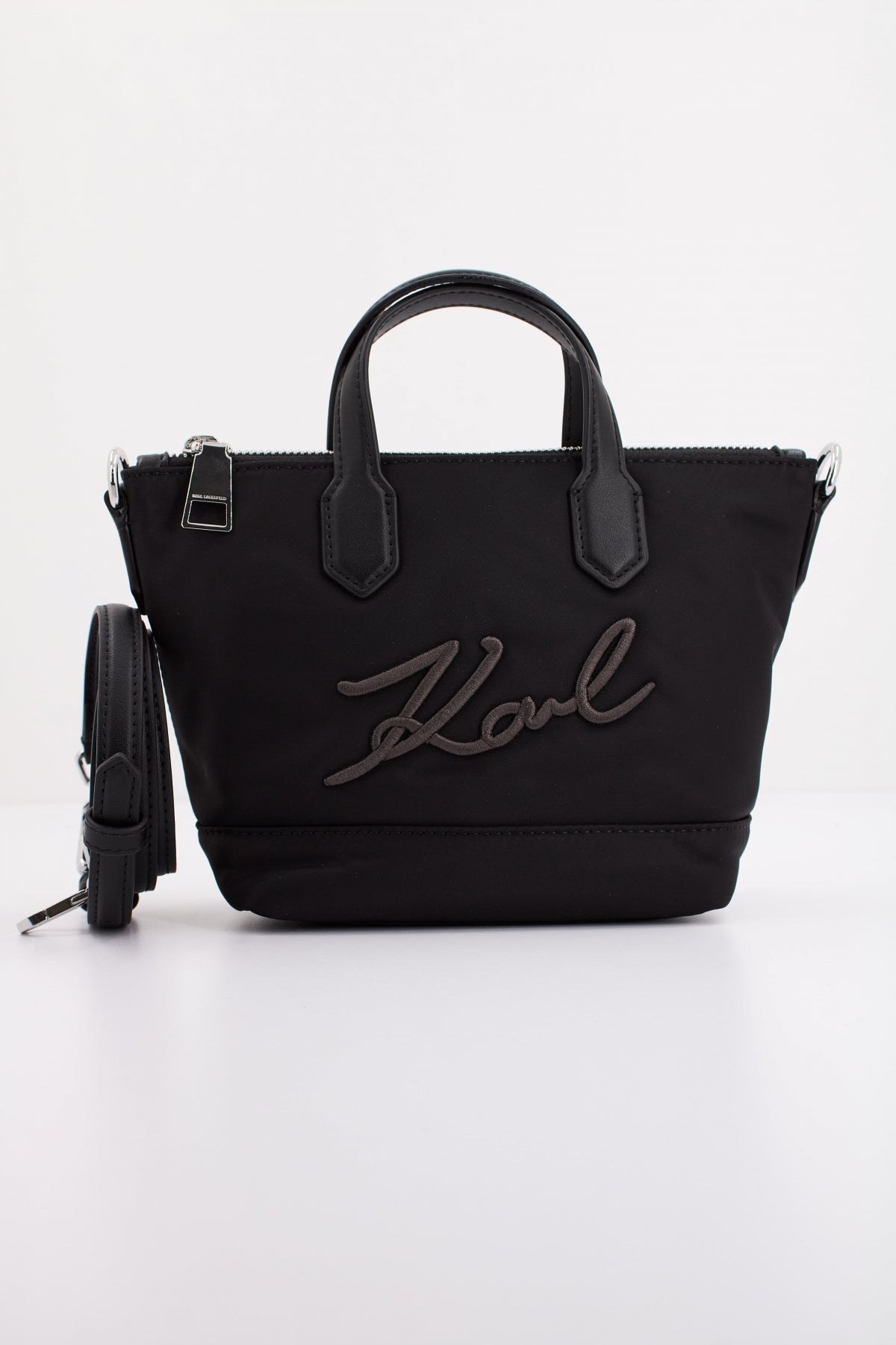 KARL LAGERFELD  K/SIGNATURE NYLON SM TOTE en color NEGRO  (1)