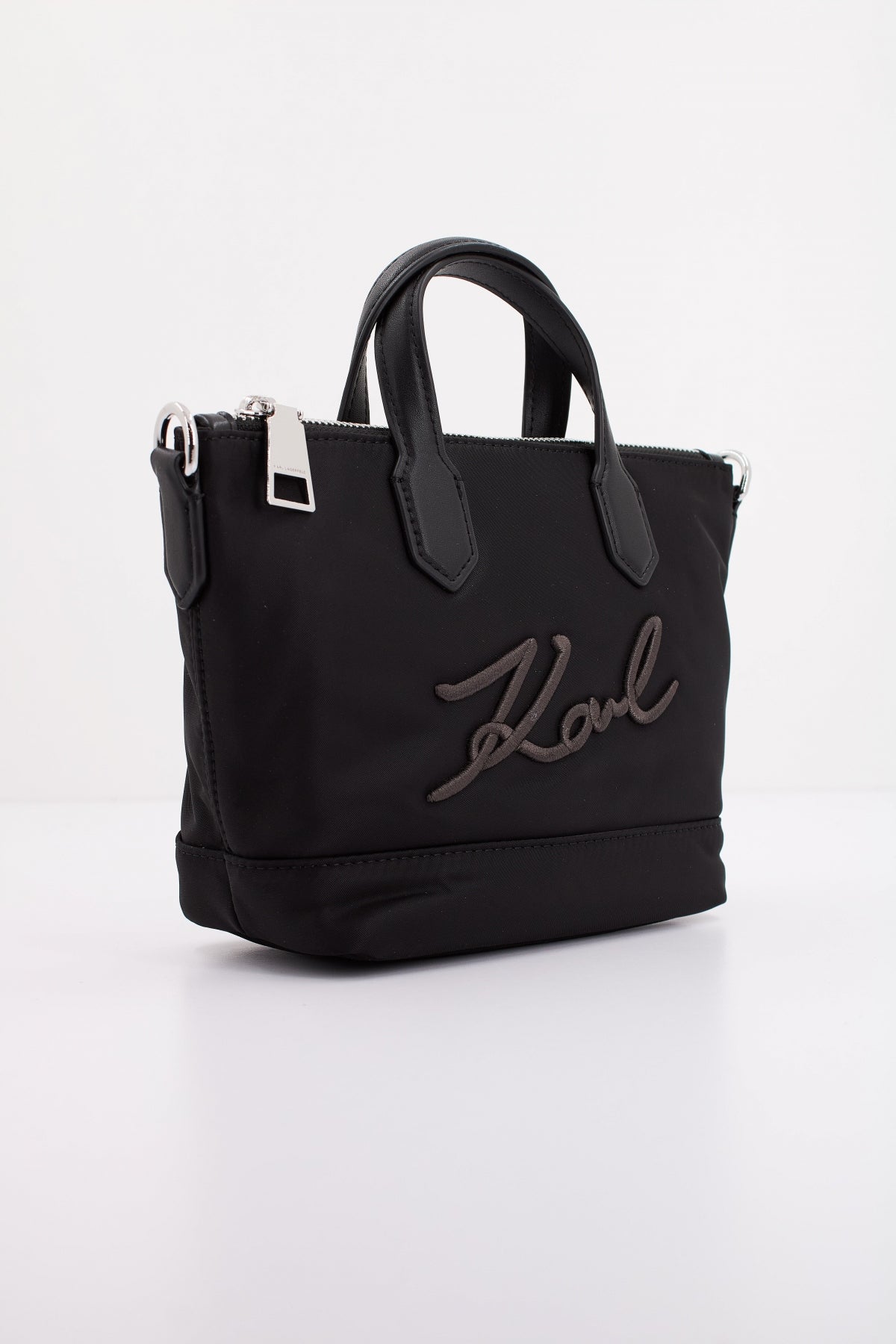 KARL LAGERFELD  K/SIGNATURE NYLON SM TOTE en color NEGRO  (2)