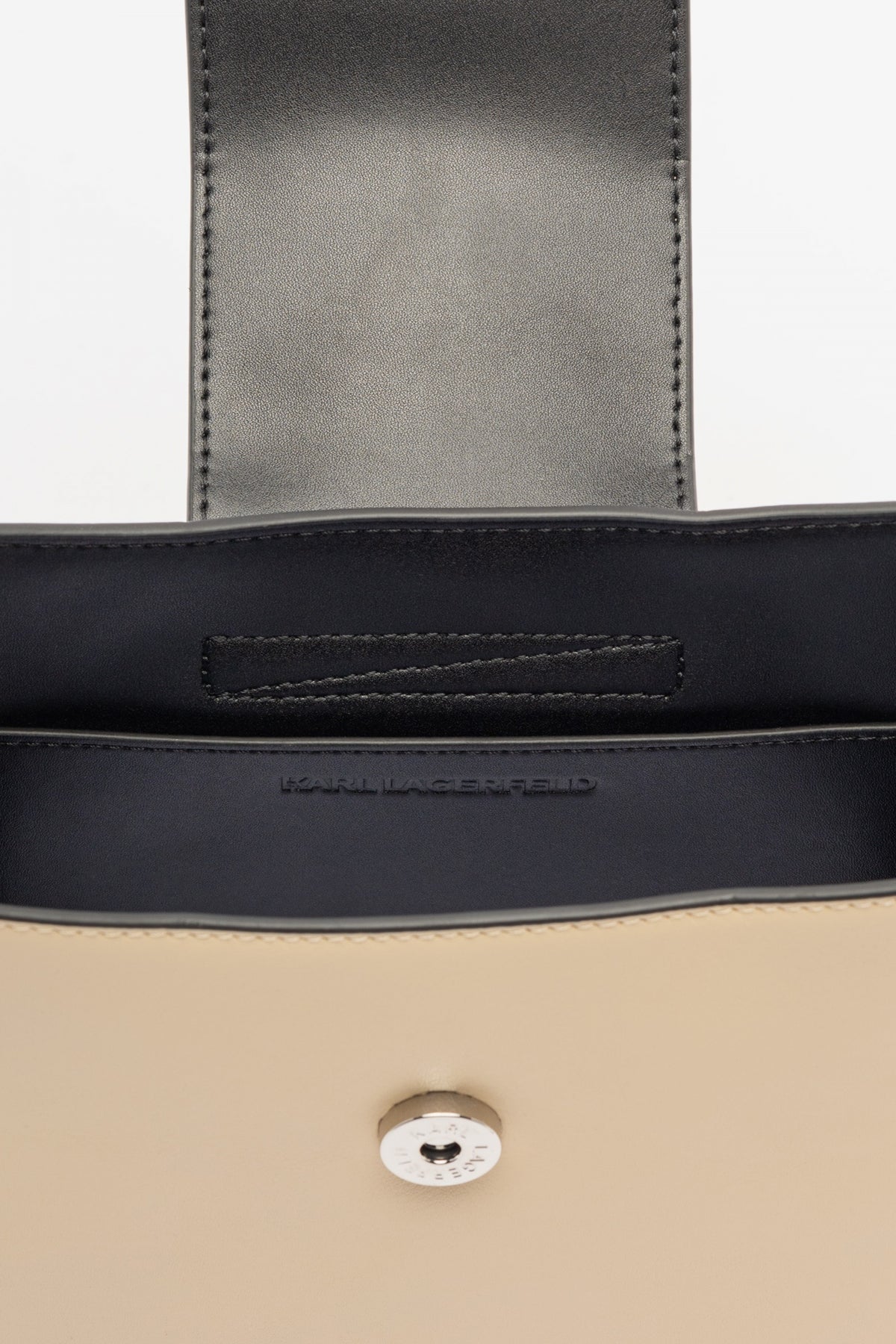 KARL LAGERFELD SIGNATURE SM SHOULDER BAG en color BEIS  (4)