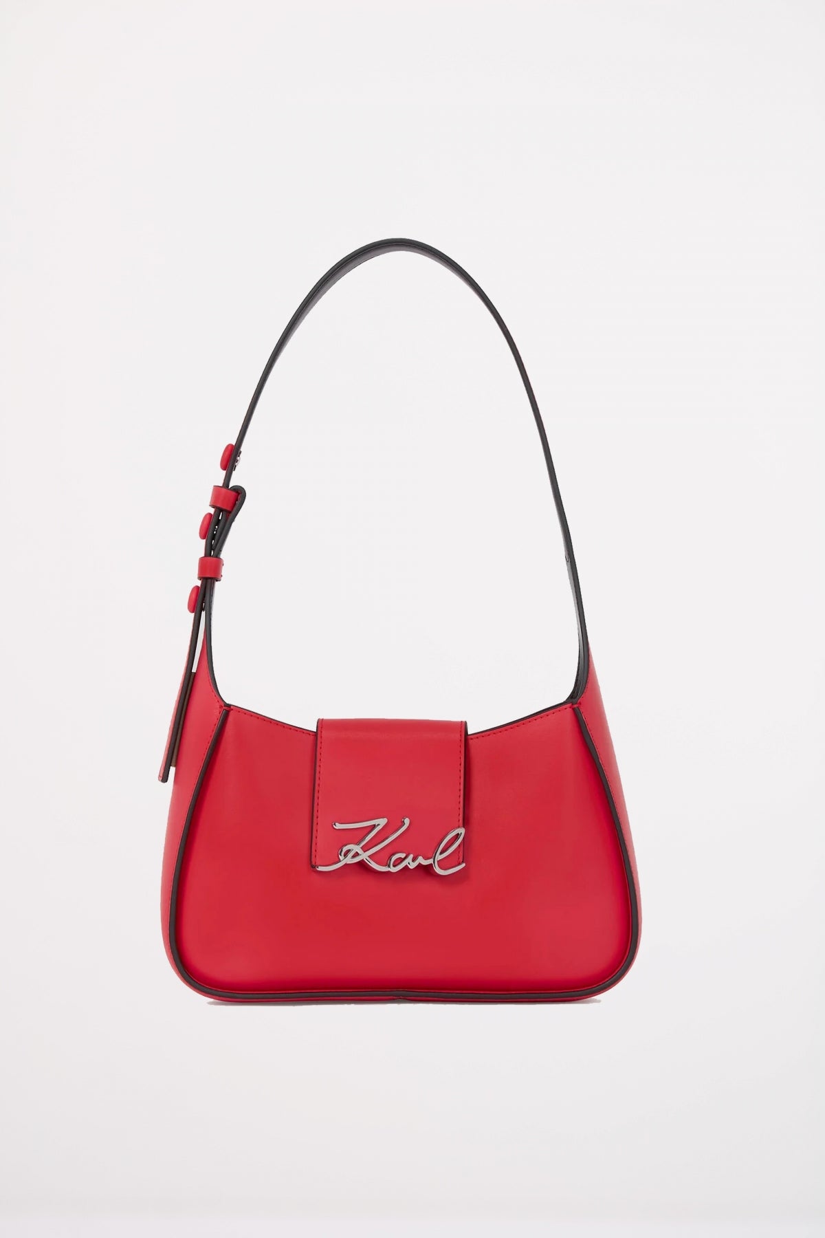 KARL LAGERFELD SIGNATURE SM SHOULDER BAG en color ROJO  (1)