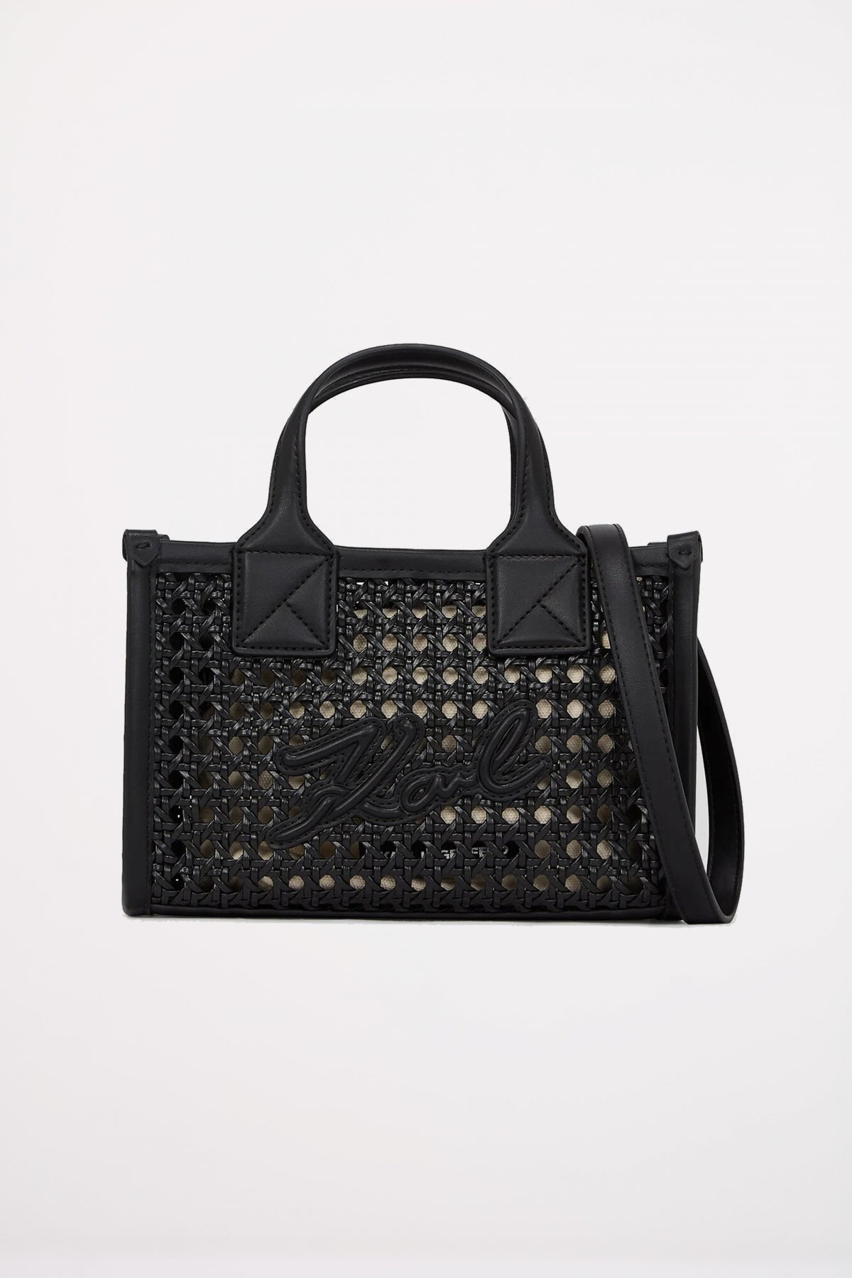 KARL LAGERFELD SKUARE SM TOTE WOVEN en color NEGRO  (1)