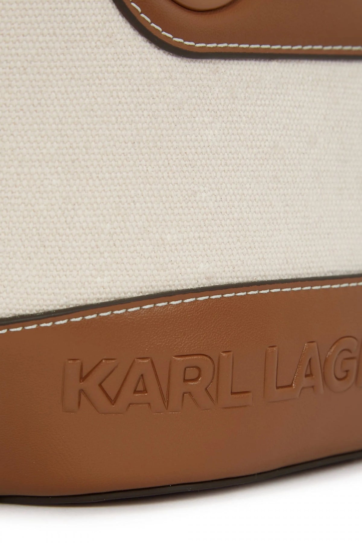 KARL LAGERFELD K AVIATOR TULIP MINI TOTE en color MARRON CLARO  (3)