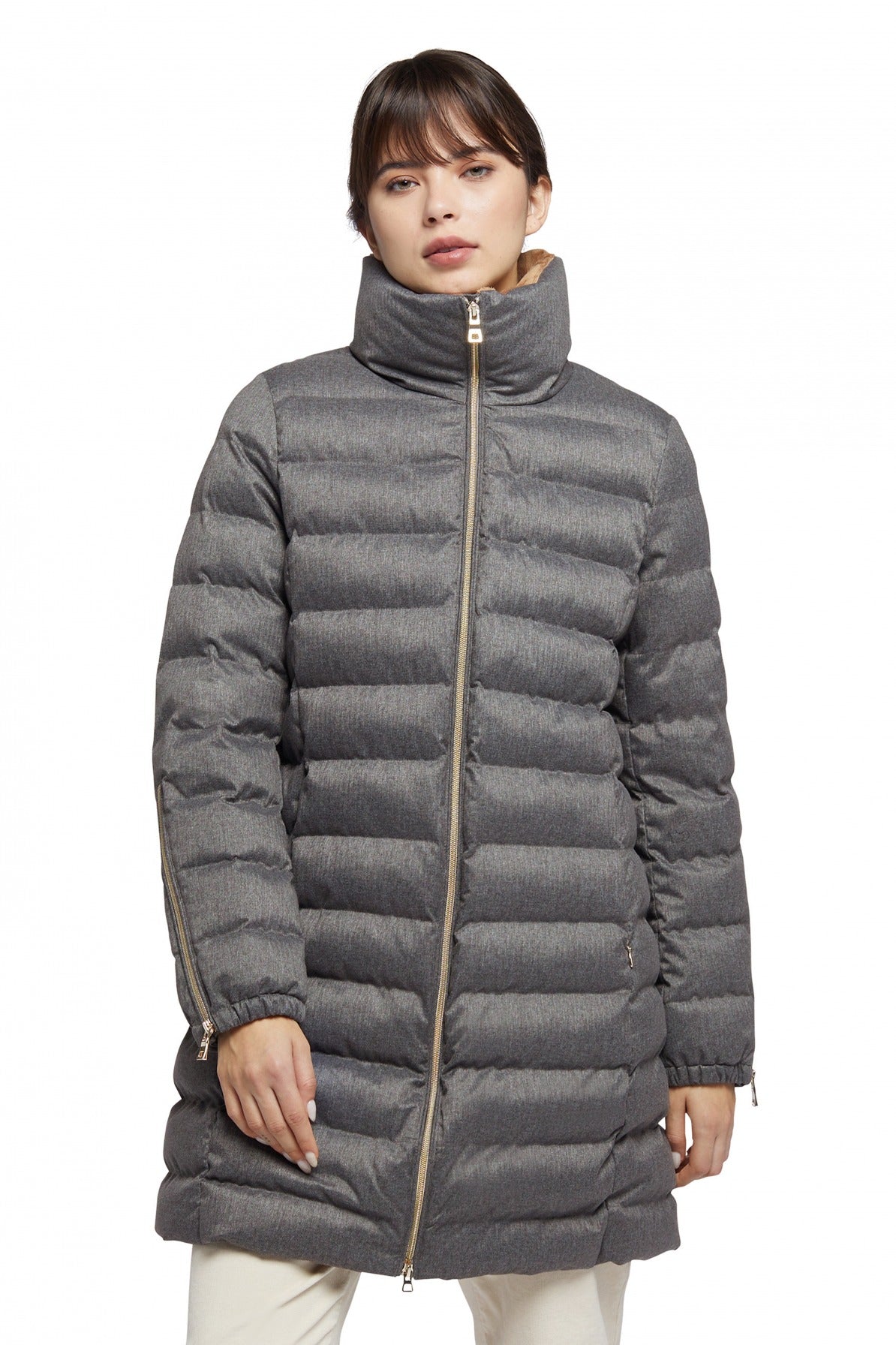 GEOX W ILDE PARKA FLANPRINTED en color GRIS  (2)