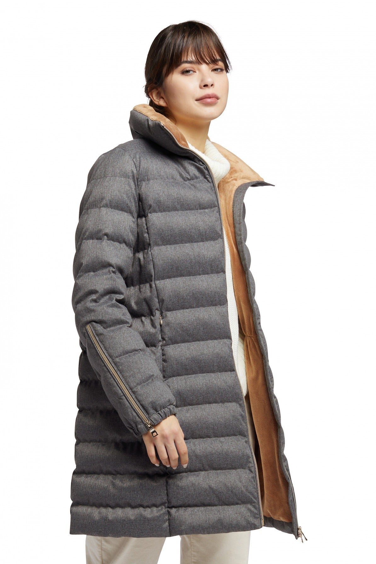 GEOX W ILDE PARKA FLANPRINTED en color GRIS  (3)