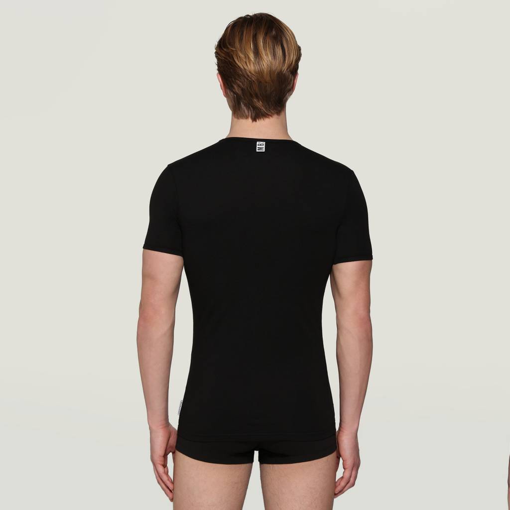 BIKKEMBERGS UNDERWEAR -PACK HOMBRE V-NECK UNDERSHIRT en color NEGRO  (4)