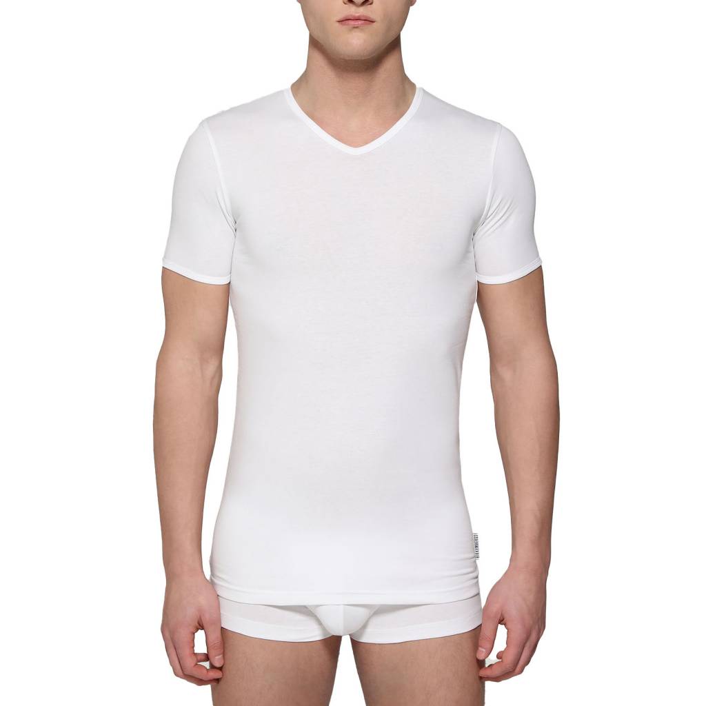 BIKKEMBERGS UNDERWEAR -PACK HOMBRE V-NECK UNDERSHIRT en color BLANCO  (5)