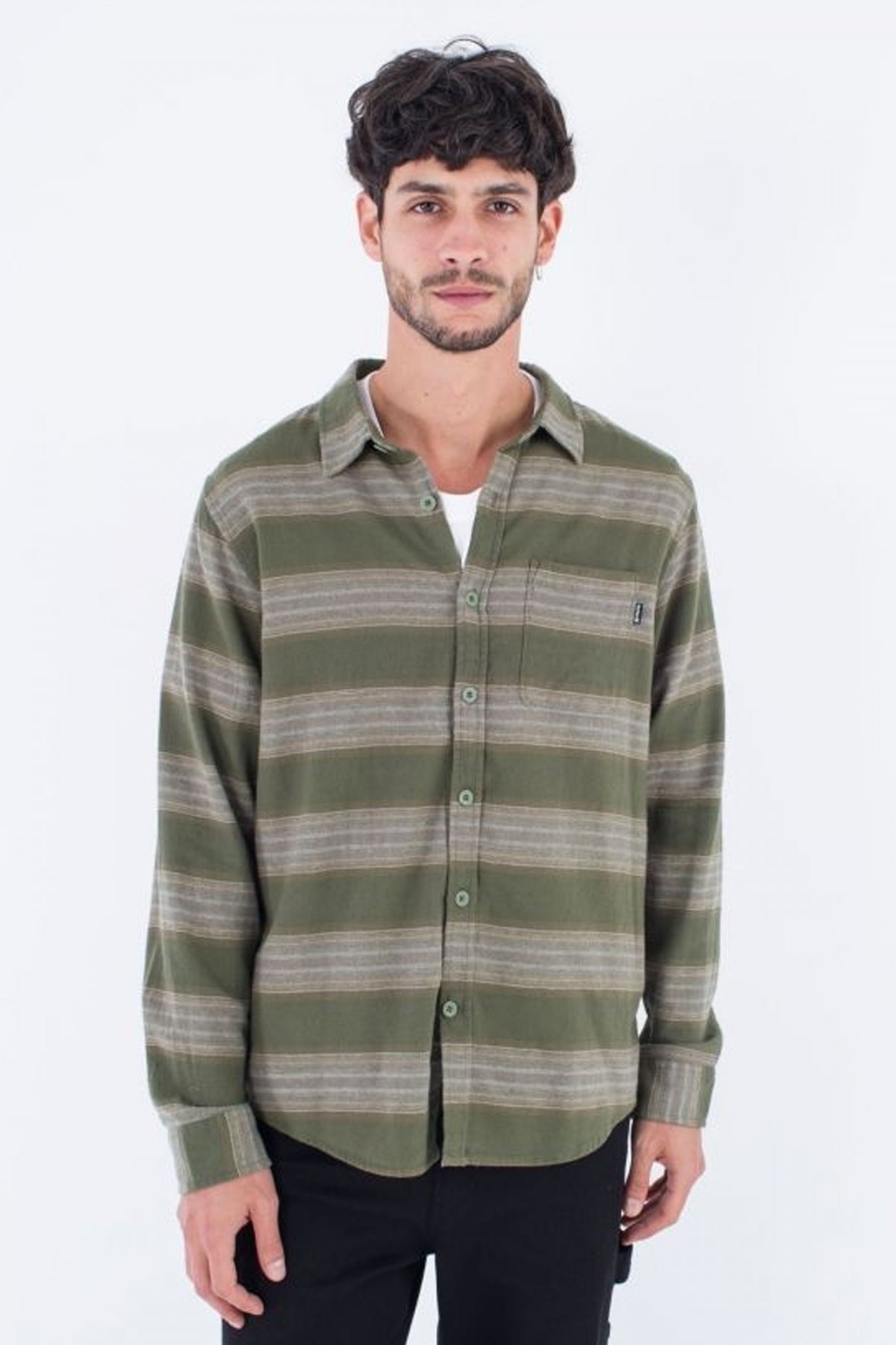 HURLEY  PORTLAND ORGANIC FLANNEL en color VERDE  (1)