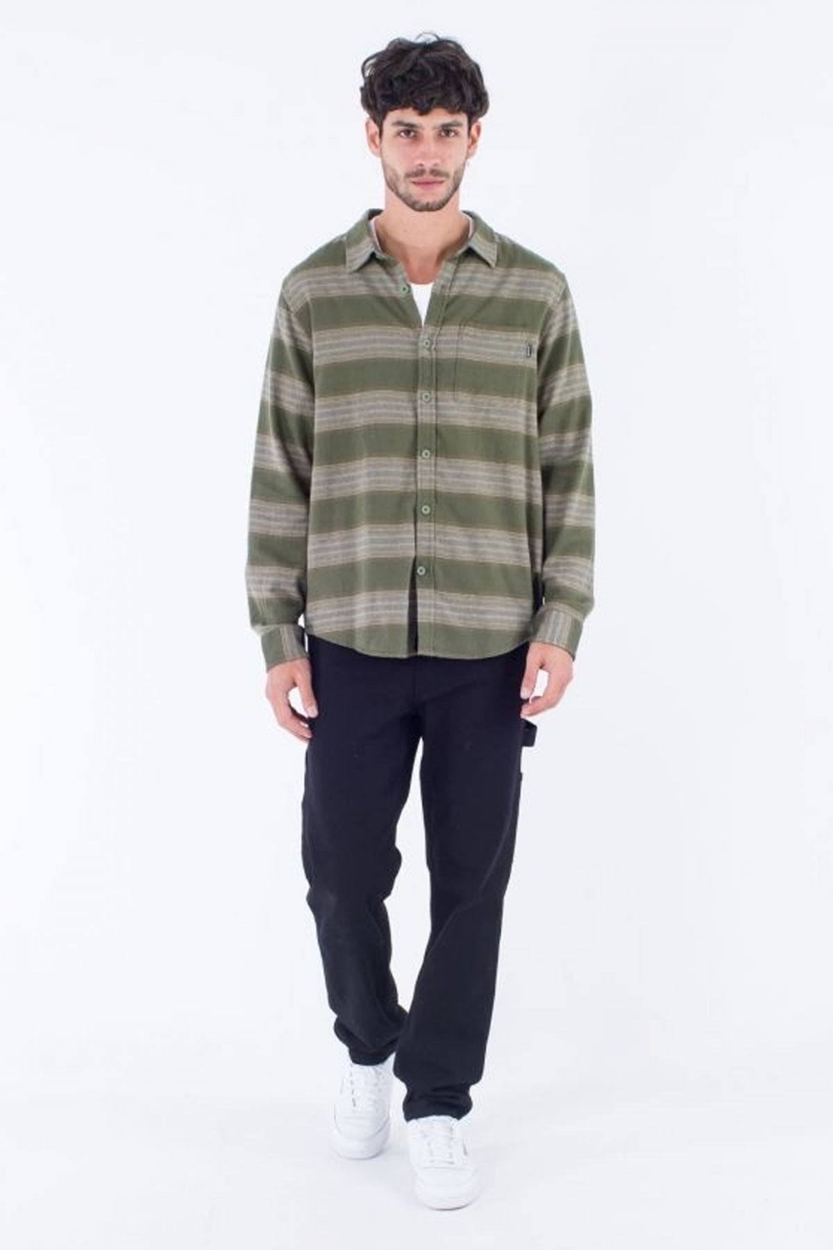 HURLEY  PORTLAND ORGANIC FLANNEL en color VERDE  (4)