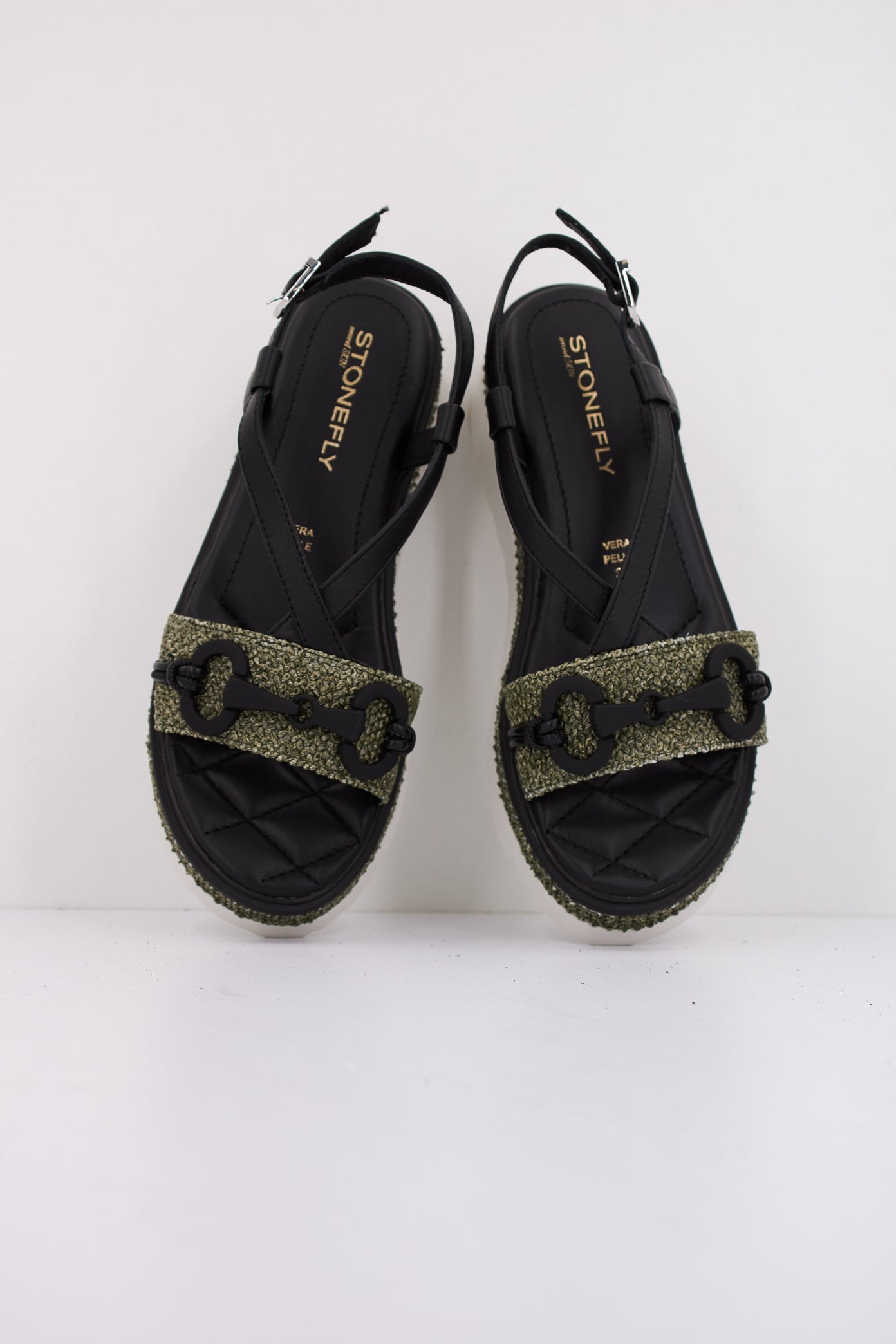 STONEFLY SOLES  NAPPA LTH/RAFFIA en color NEGRO  (4)