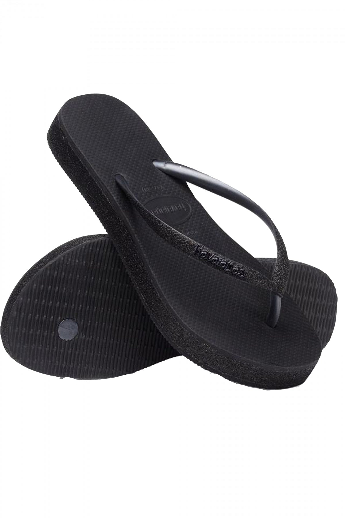 HAVAIANAS SLIM FLATFORM SPARKLE en color NEGRO  (4)