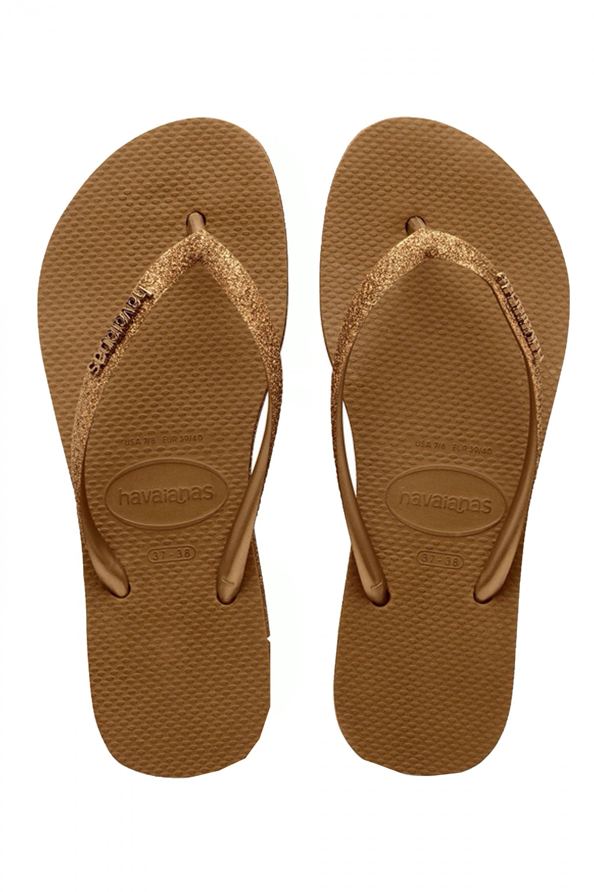 HAVAIANAS HAV. SLIM FLATFORM SPARKLE en color BRONCE  (1)