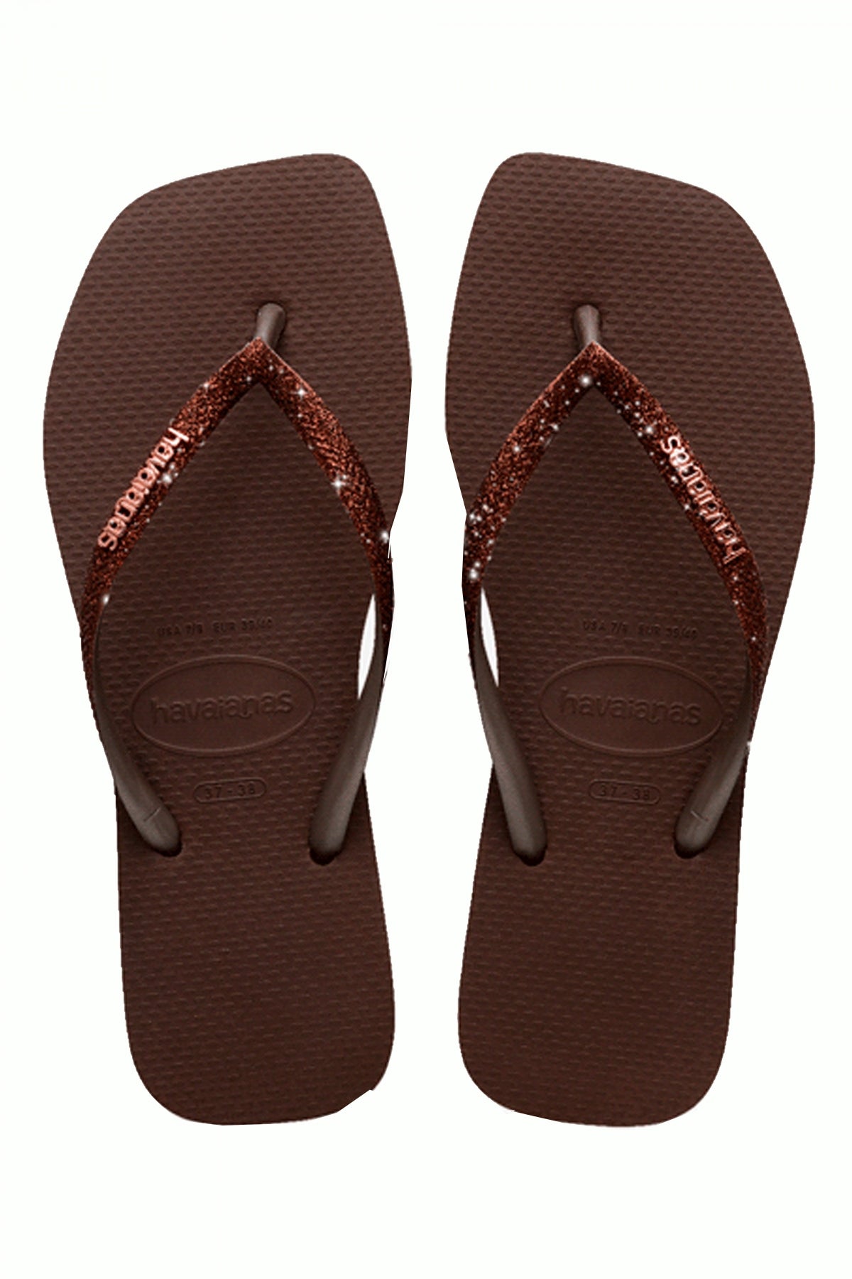 HAVAIANAS SQUARE GLITTER en color MARRON  (1)