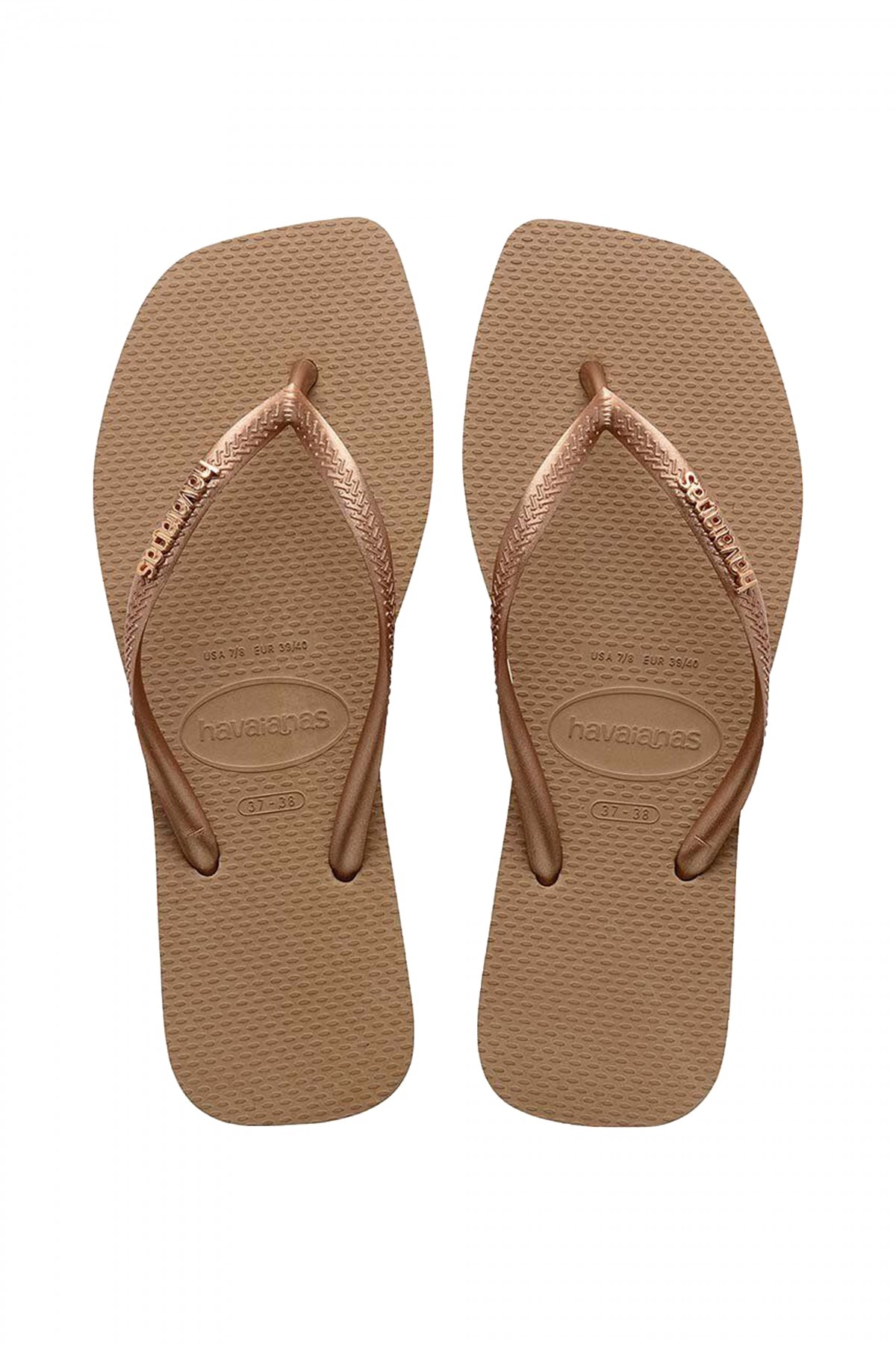 HAVAIANAS SQUARE LOGO METALLIC en color ROSA  (1)