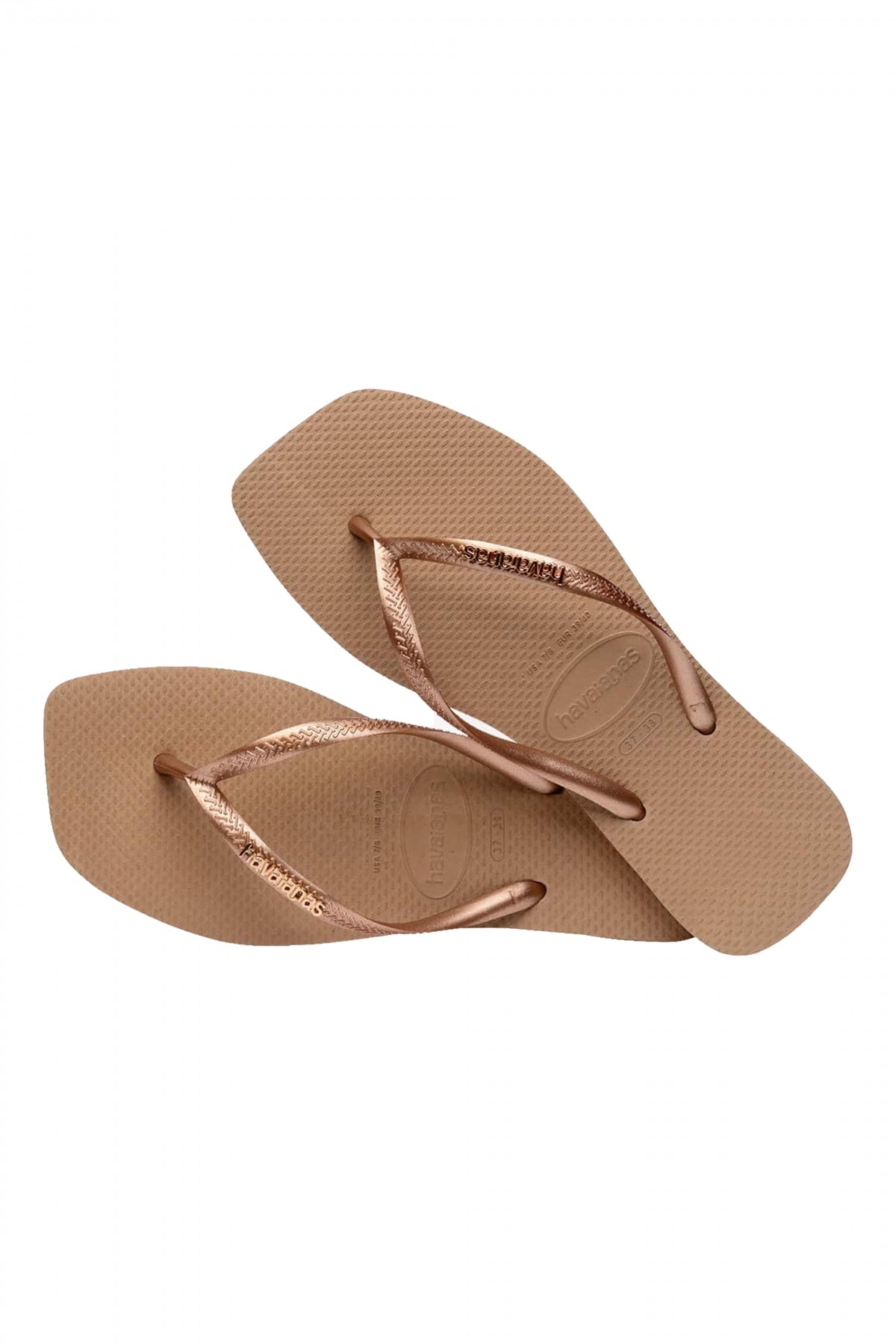 HAVAIANAS SQUARE LOGO METALLIC en color ROSA  (3)