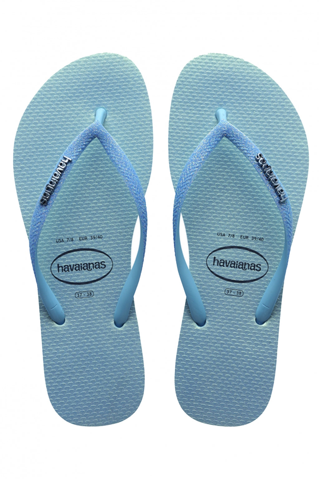 HAVAIANAS SLIM GLITTER IRIDESCE en color AZUL  (1)