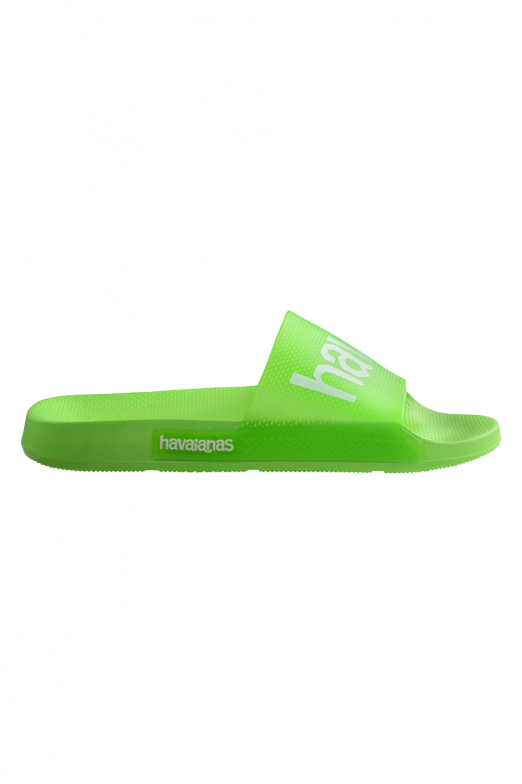 HAVAIANAS SLIDE LOGOMANIA NEON en color VERDE  (2)