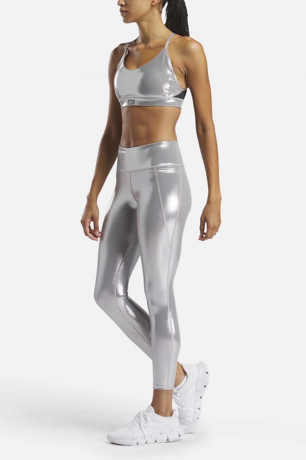 REEBOK  LUX CHROME STRAPPY BRA en color PLATA  (4)