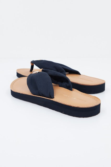 TOMMY HILFIGER LEATHER FOOTBED BEACH SA en color AZUL  (3)