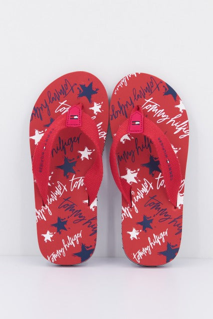 TOMMY HILFIGER STARS PRINT FLIP FLOP en color ROJO  (1)