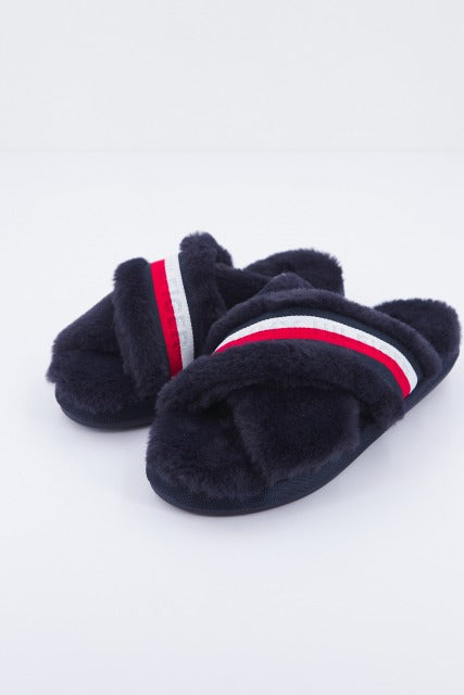 TOMMY HILFIGER FURRY HOME SLIPPER en color AZUL  (1)