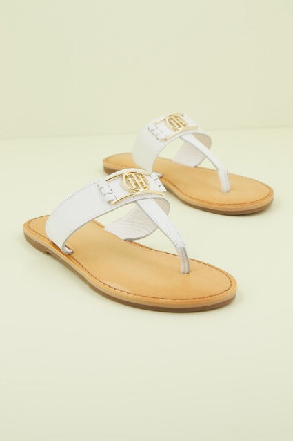 TOMMY HILFIGER TH HARDWARE FLAT LEATHER en color BLANCO  (1)