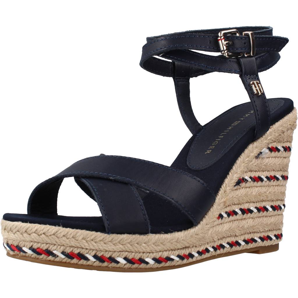 TOMMY HILFIGER FEMININE HIGH WEDGE SAND en color AZUL  (1)