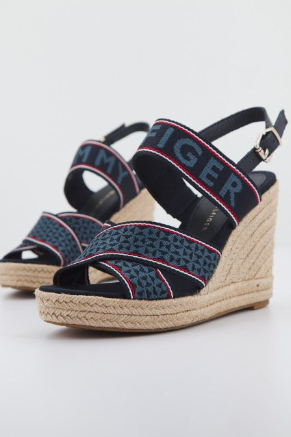 TOMMY HILFIGER WEBBING HIGH WEDGE en color AZUL  (1)