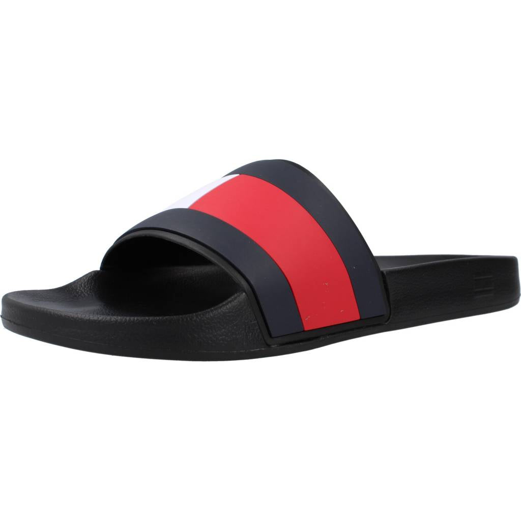 TOMMY HILFIGER RUBBER TH FLAG POOL SLID en color NEGRO  (1)