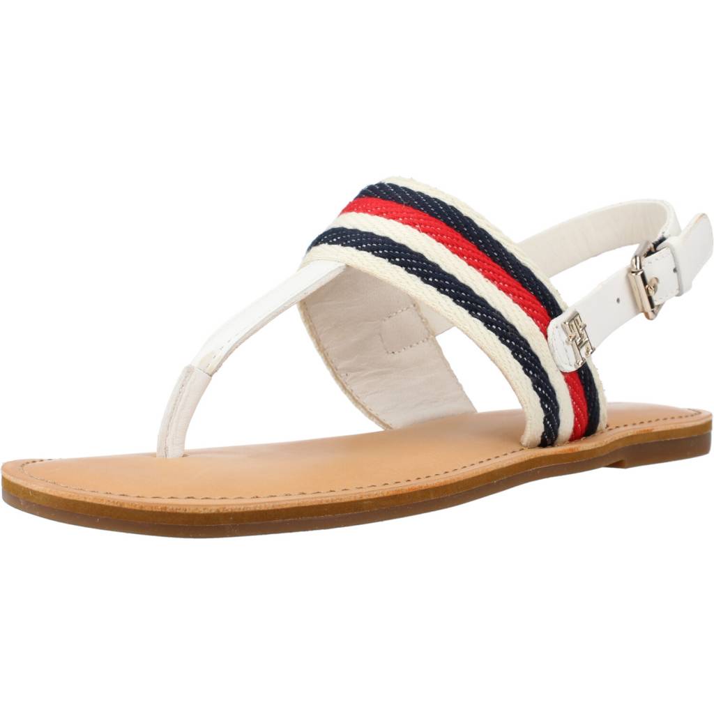 TOMMY HILFIGER FLAT SANDAL CORPORATE en color BLANCO  (1)