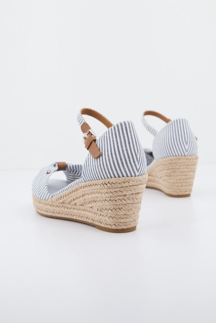 TOMMY HILFIGER  HIGH WEDGE SEERSUCKER en color AZUL  (3)