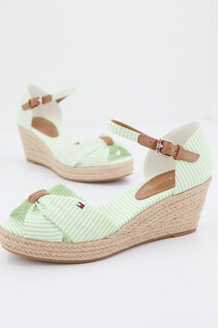 TOMMY HILFIGER  HIGH WEDGE SEERSUCKER en color VERDE  (1)