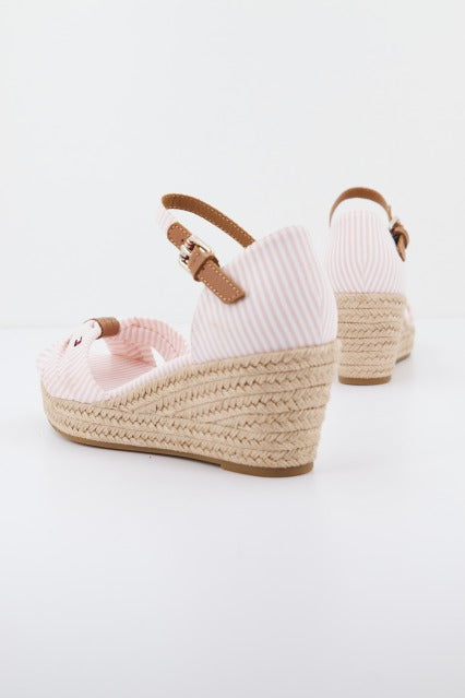 TOMMY HILFIGER  HIGH WEDGE SEERSUCKER en color ROSA  (3)